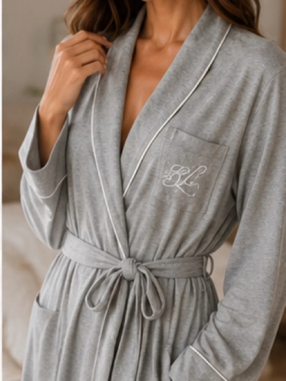 Lauren Ralph Lauren Quilted Shawl Collar Robe – Heather Grey Size 3X